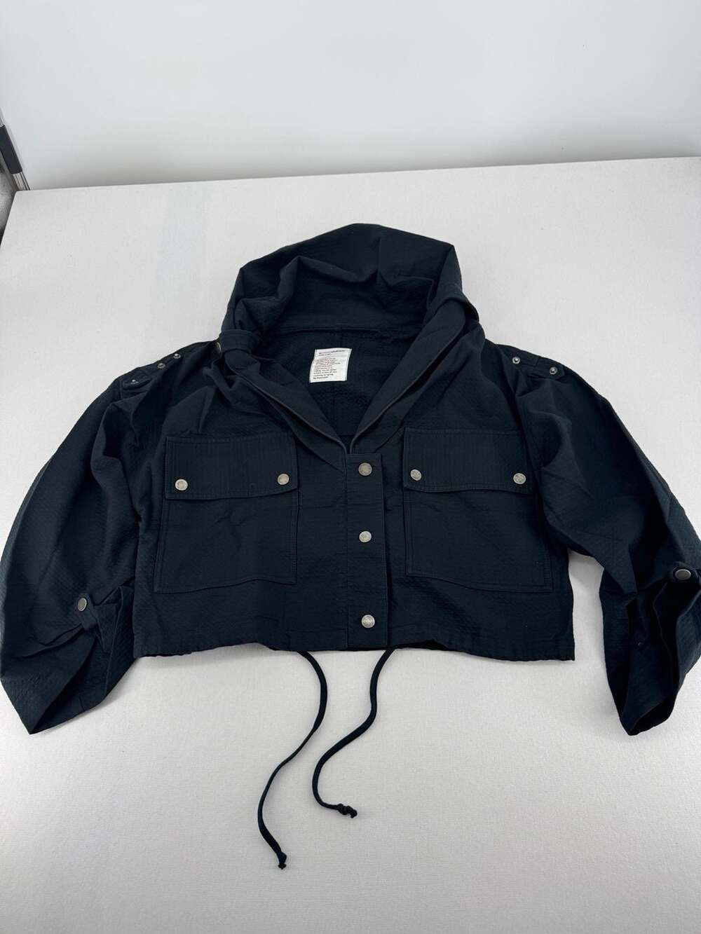 Hussein Chalayan Jacket Size S Black Cotton Utility Crop